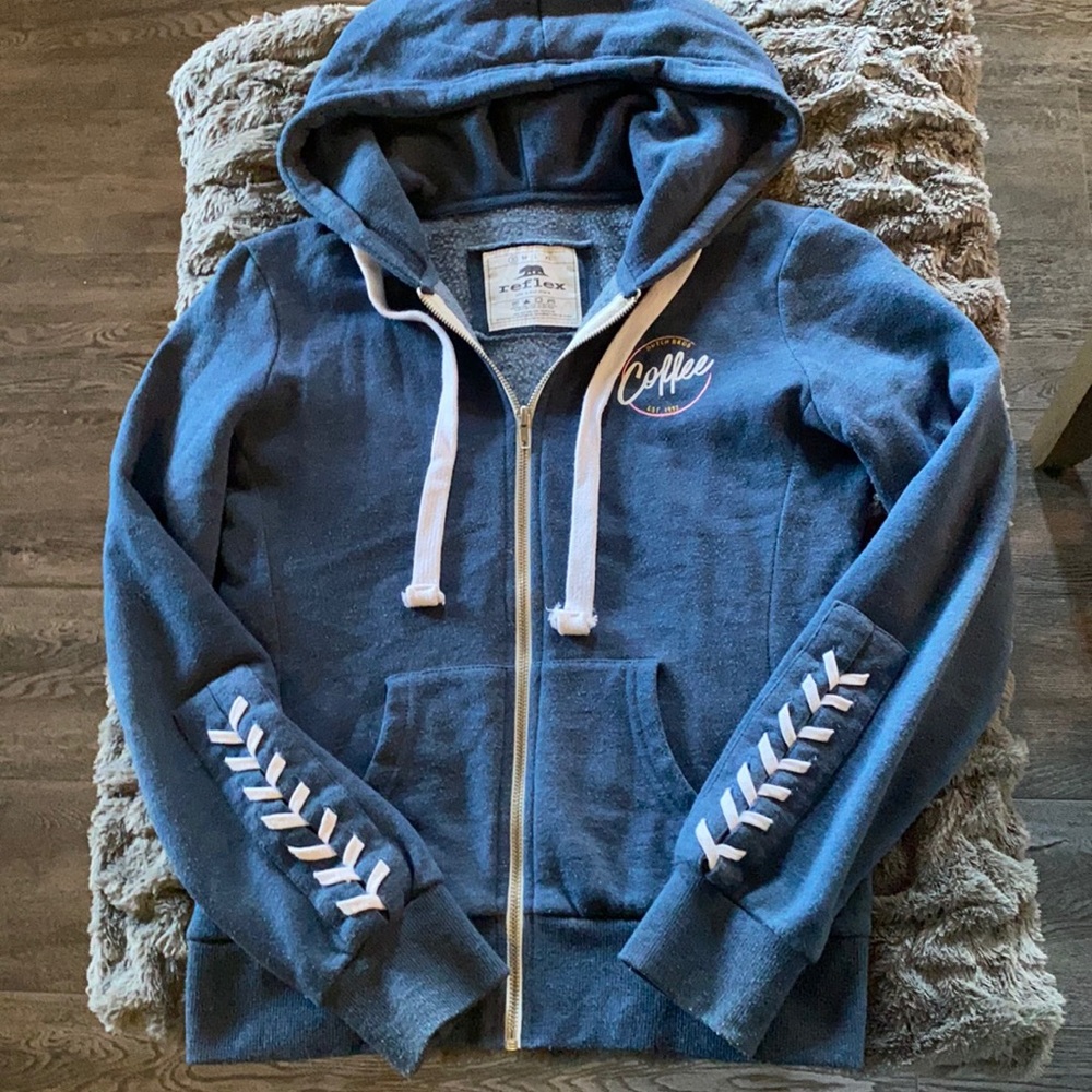 Dutch Bros blue zip-up jacket